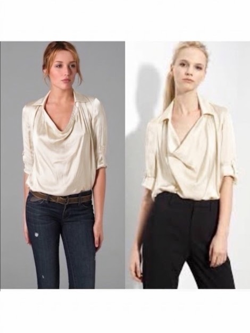 Vince Cowl Neck Blouse Ivory Silk 4